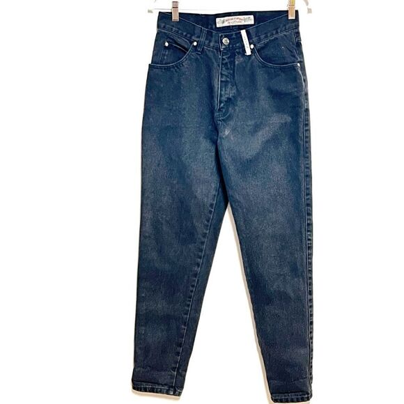 80’s Vintage Black denim jeans white tab 900 Series Women’s Sz 11 28 W - Picture 1 of 6